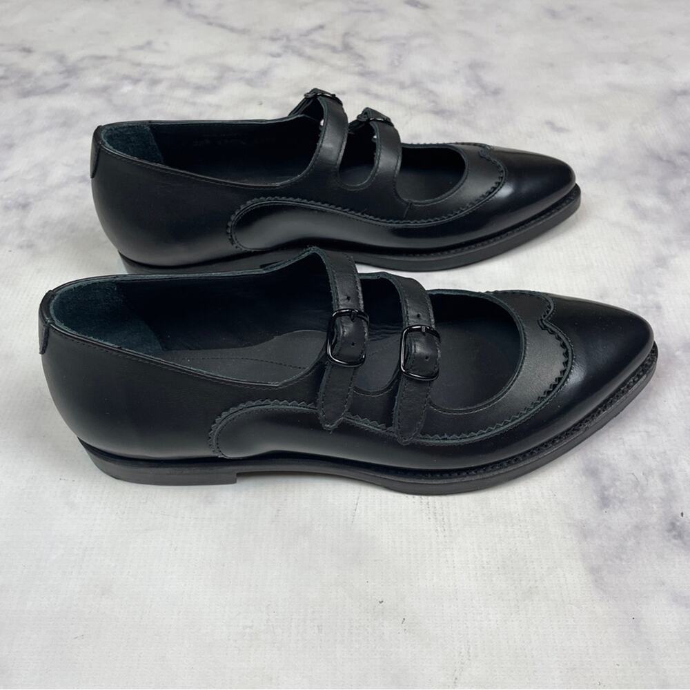 The Office of Angela Scott Miss Margo Black Mary Jane Flats NWOB Sz 38.5 - Picture 4 of 12
